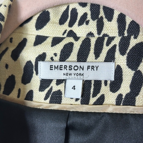 Emerson Fry Wingtip Leopard Linen Jacket Long Coat size 4 - Picture 8 of 16
